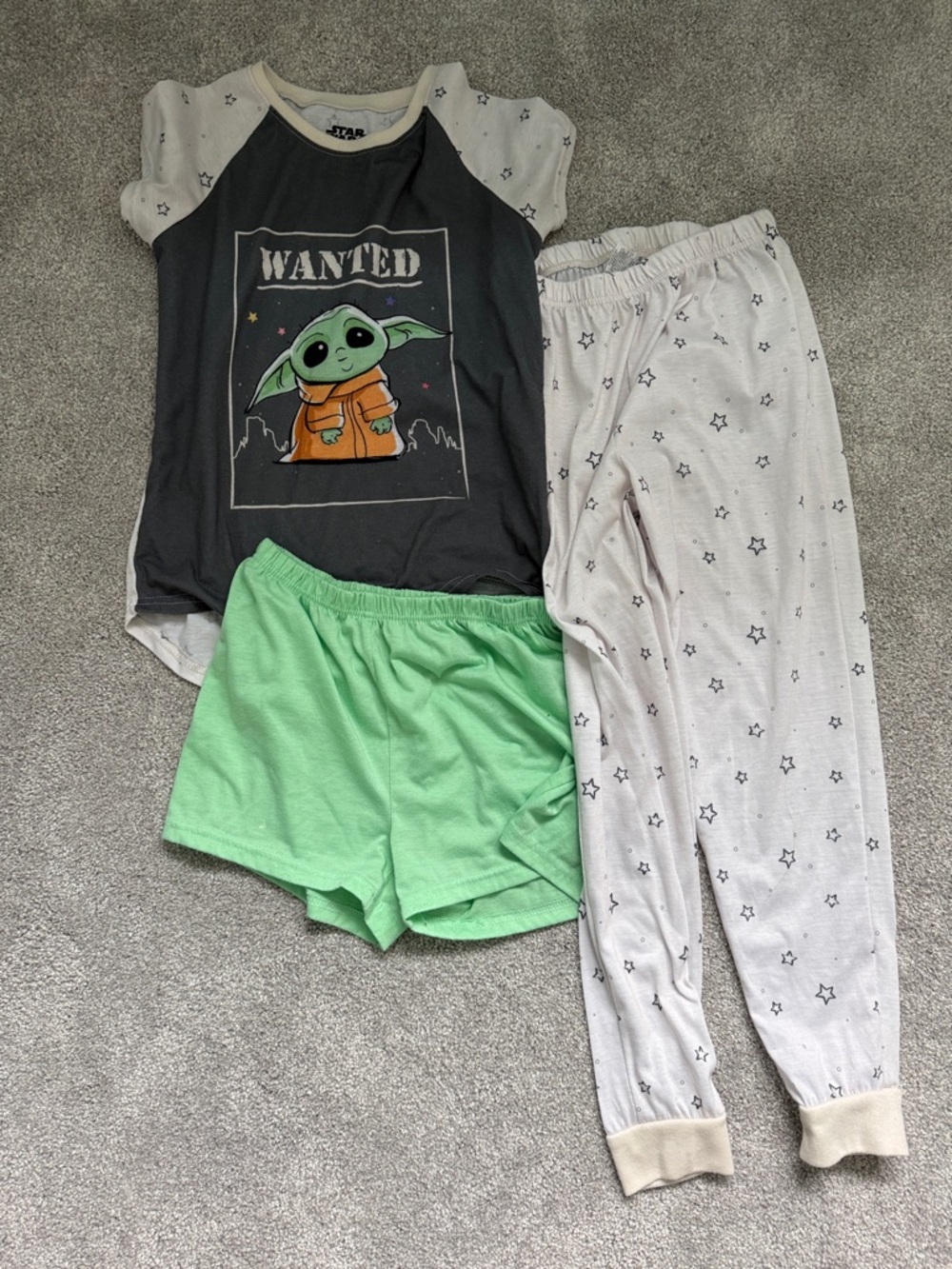 Star Wars Kids Pajama Set - Black, Green & Cream